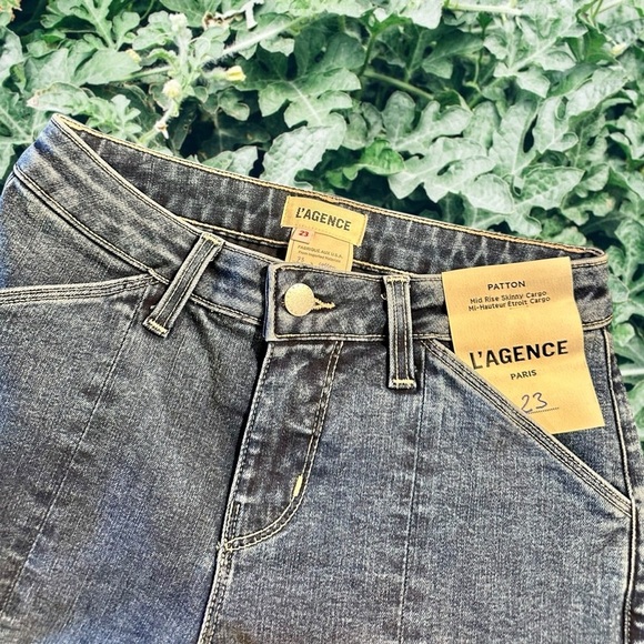 NWT L’AGENCE ‘Patton’ Skinny Cargo Jeans in “Solway” Size 23 - Picture 4 of 16